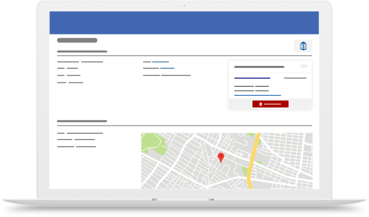 Imagen de una computadora con la sección de Adinco CRM donde podrás ver las fichas de las inmobiliarias de tu red