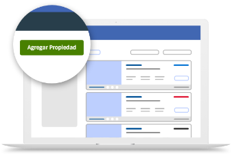 Imagen de pantalla de computadora con detalle en botón Agregar Propiedad