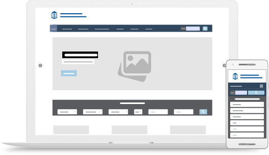 Imagen de prototipo de sitio web en desktop y mobile